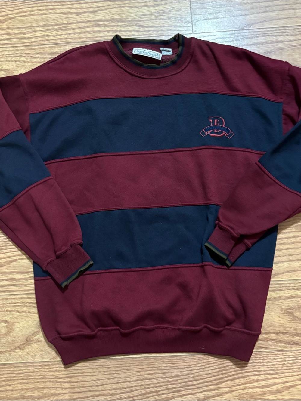 Vintage 90s Bugle Boy Striped Streetwear Heavyweight Hip Hop Sweater XL